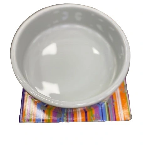 Keramisk Hundeskål farvet med poter 19 cm